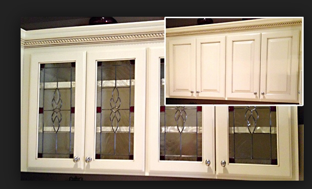 Heritage Lead glass Cabinet  /& Kitchen  door inserts